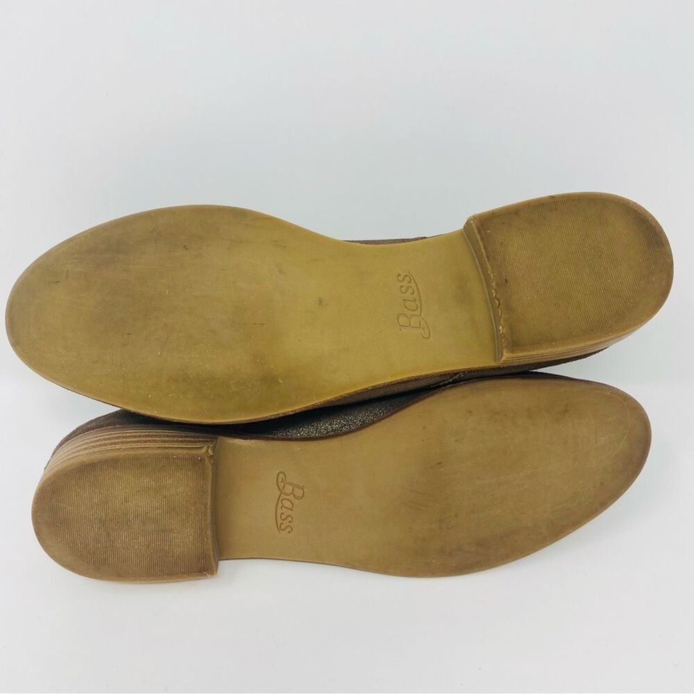 GH BASS 8 Ella Taupe Brown Leather Shimmer Suede Oxford Shoes Academia Y2K* - Picture 7 of 16